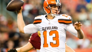 CLEVELAND, OH - AUGUST 13: Quarterback Josh McCown #13 of the Cleveland Browns passes during the first half against the Washington Redskins at FirstEnergy Stadium on August 13, 2015 in Cleveland, Ohio. (Photo by Jason Miller/Getty Images) *** Local Caption *** Josh McCown